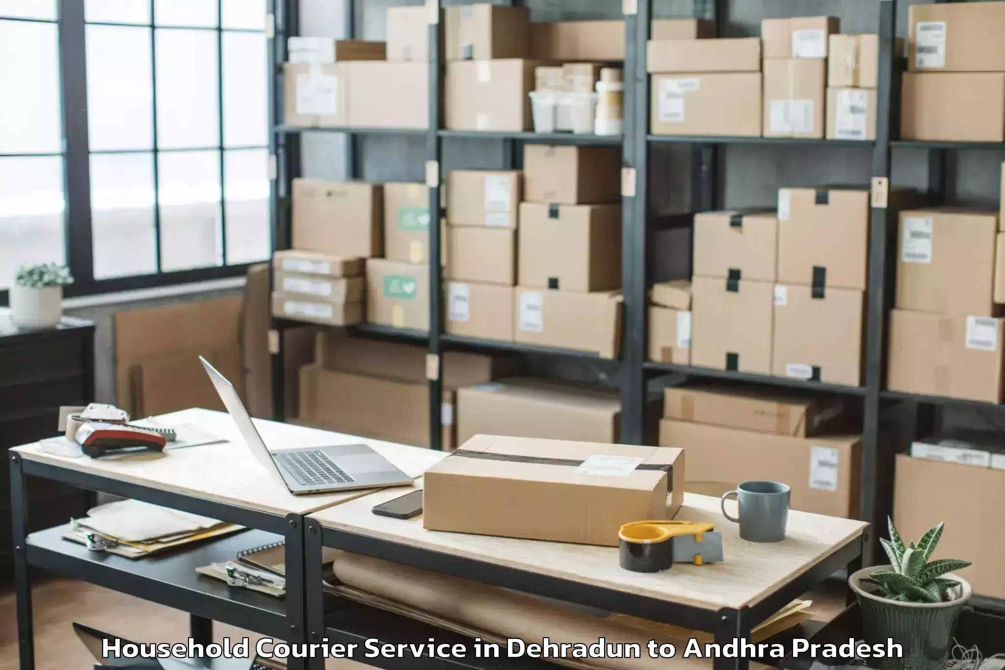 Quality Dehradun to Santhabommali Household Courier